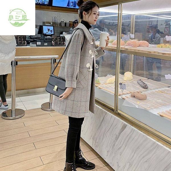 thick-knit 2021 autumn and popular winter new plaid horn buckle wool coat for woman's preppy style mid-length length 4ttv, Black
thick-knit 2021 autumn and popular winter new plaid horn buckle wool coat for woman's preppy style mid-length length 4ttv, Black