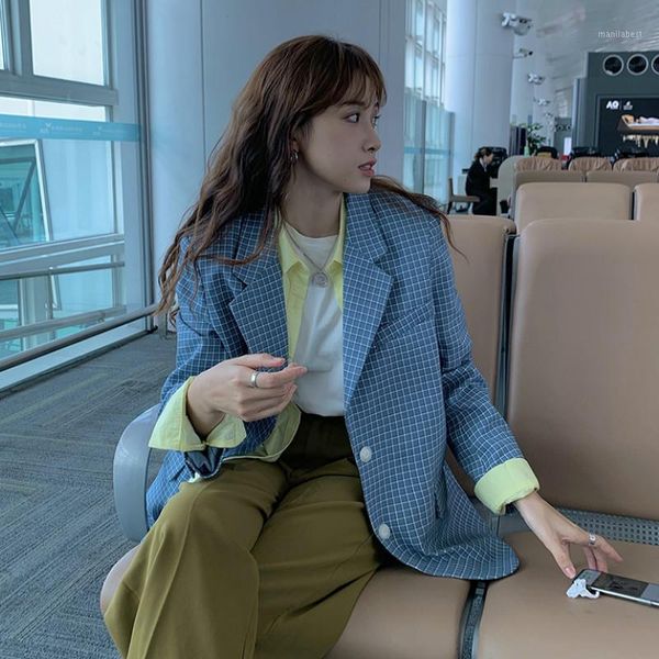 women plaid suit spring new korean-style office laydies blazers notched collar jacket coats 2020 spring summer casual outerwear1, White;black
women plaid suit spring new korean-style office laydies blazers notched collar jacket coats 2020 spring summer casual outerwear1, White;black