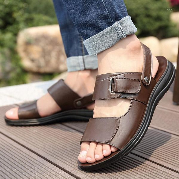 comfortable dual-use beach sandals men shoes summer solid genuine leather slip-on shoes men sandals platform sandalias hombre1, Black
comfortable dual-use beach sandals men shoes summer solid genuine leather slip-on shoes men sandals platform sandalias hombre1, Black