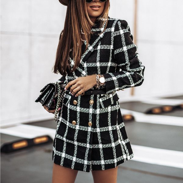 spring autumn women's new long-sleeved lapel coat printed woolen coat female fashion striped plaid print slim overcoat oversize q1219, Black
spring autumn women's new long-sleeved lapel coat printed woolen coat female fashion striped plaid print slim overcoat oversize q1219, Black