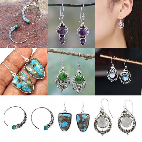 hoop & huggie vintage dangle ear hook boho earring for women female jewelry decoration accessory gift, Golden;silver
hoop & huggie vintage dangle ear hook boho earring for women female jewelry decoration accessory gift, Golden;silver