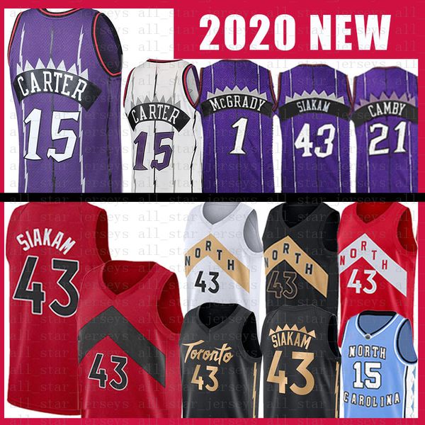 pascal 43 siakam vince 15 carter basketball jersey tracy 1 mcgrady marcus 21 camby mens youth kids, Black;red 
pascal 43 siakam vince 15 carter basketball jersey tracy 1 mcgrady marcus 21 camby mens youth kids, Black;red