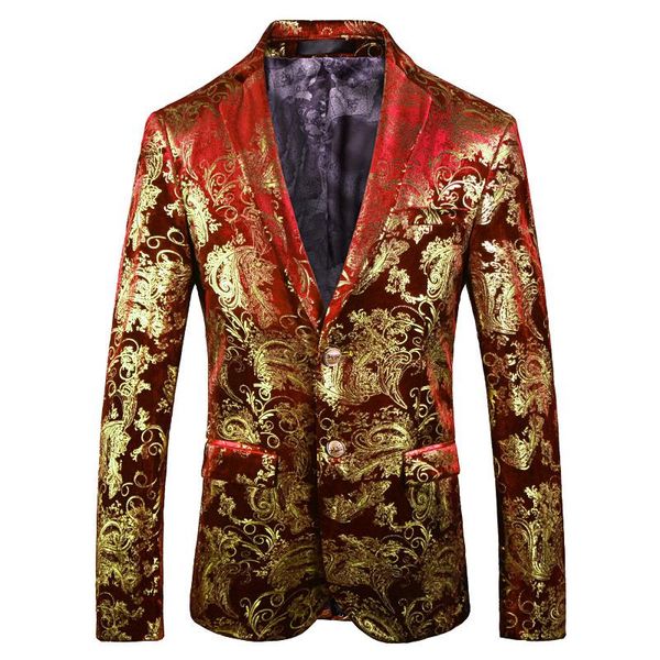 men's suits & blazers 2021 bronzing fashion printed suit youth all-matching casual floral blazer for men, White;black
men's suits & blazers 2021 bronzing fashion printed suit youth all-matching casual floral blazer for men, White;black