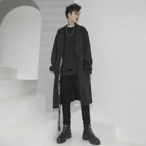 2020 yamamoto style autumn winter new medium and long windbreaker loose ribbon dark tide brand fashion casual men's wear, Tan;black
2020 yamamoto style autumn winter new medium and long windbreaker loose ribbon dark tide brand fashion casual men's wear, Tan;black