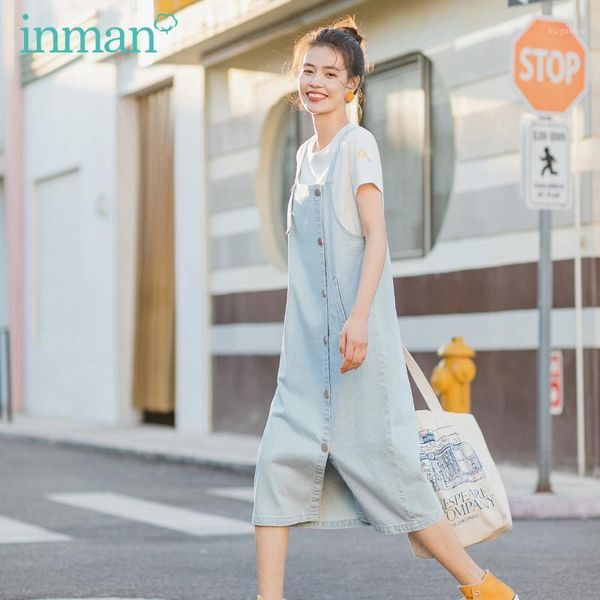 inman 2020 summer new arrival literary iean suspenders with leisure short sleeve t-shirt two-piece suit1, White
inman 2020 summer new arrival literary iean suspenders with leisure short sleeve t-shirt two-piece suit1, White