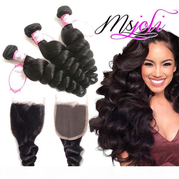 brazilian mongolian virgin human hair weave unprocessed loose wave natural color 4x4 lace closure frontal with three bundles from ms joli, Black;brown 
brazilian mongolian virgin human hair weave unprocessed loose wave natural color 4x4 lace closure frontal with three bundles from ms joli, Black;brown