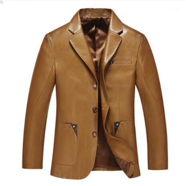men leather suit 2019 spring and autumn blazer male sheepskin suit genuine split leather slim jacket black brown coat1
men leather suit 2019 spring and autumn blazer male sheepskin suit genuine split leather slim jacket black brown coat1
