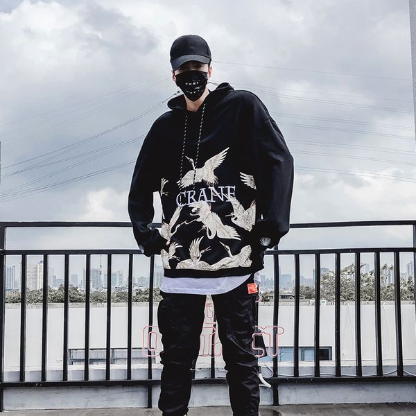 2021 new hip hop hoodies men embroidered retro crane hoodie fashion released couple streetwear batwing dasz, Black
2021 new hip hop hoodies men embroidered retro crane hoodie fashion released couple streetwear batwing dasz, Black