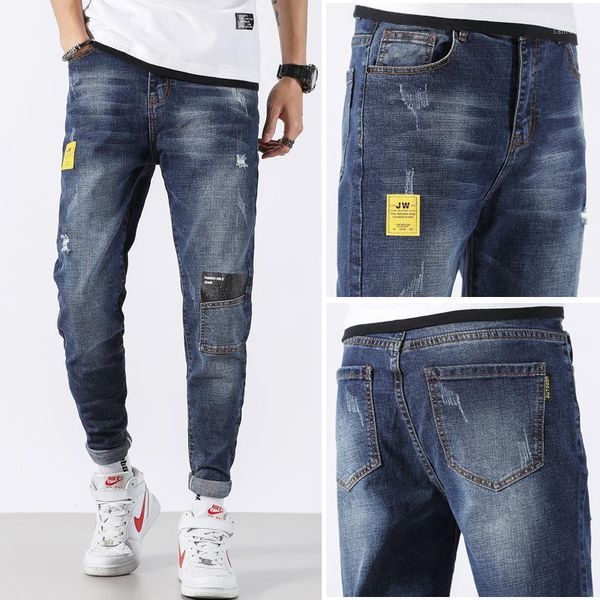 korean style fashion men jeans retro dark blue patches designer harem pants streetwear hip hop jeans men elastic pencil pants1
korean style fashion men jeans retro dark blue patches designer harem pants streetwear hip hop jeans men elastic pencil pants1
