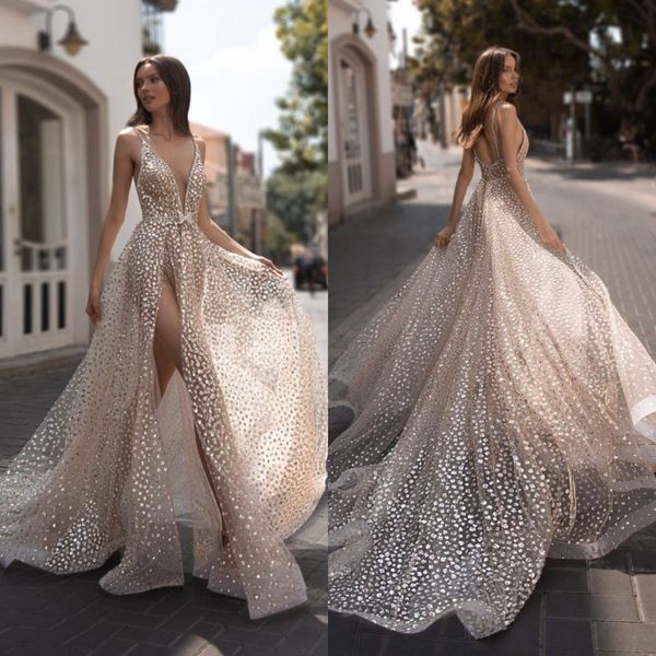 julie vino champagne wedding dress 2020 deep v neck a line lace sequined boho robe de mariée high side split customize vestido de noiva, White
julie vino champagne wedding dress 2020 deep v neck a line lace sequined boho robe de mariée high side split customize vestido de noiva, White
