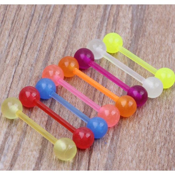 7pcs set luminous acrylic uv tongue ring barbell bars tongue piercing plastic ball nipple piercing helix women's body jewelry f sqcrcv, Silver
7pcs set luminous acrylic uv tongue ring barbell bars tongue piercing plastic ball nipple piercing helix women's body jewelry f sqcrcv, Silver
