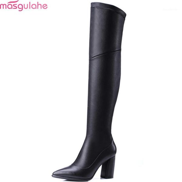 boots masgulahe 2021 fashion women pointed toe ladies genuine leather+pu square heel cow leather over the knee1, Black
boots masgulahe 2021 fashion women pointed toe ladies genuine leather+pu square heel cow leather over the knee1, Black