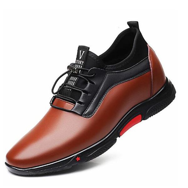 luxury leather sports non slip elastic lace casual waterproof anti-skid sneakers 6-8cm height increased comfortable shoes, Black;brown
luxury leather sports non slip elastic lace casual waterproof anti-skid sneakers 6-8cm height increased comfortable shoes, Black;brown