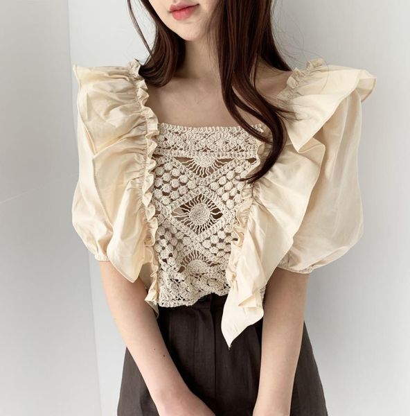 lace hollow out vinatge crochet blouses 2020 new summer korean shirt women puff sleeve blusas verano mujer, White
lace hollow out vinatge crochet blouses 2020 new summer korean shirt women puff sleeve blusas verano mujer, White