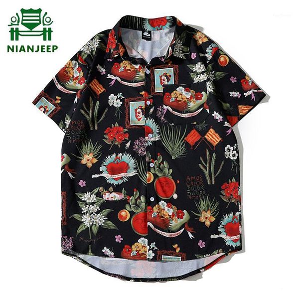 summer men's printed shirt stand collar loose short sleeve shirts men women hawaiian beach oversize hip hop streetwear male1, White;black
summer men's printed shirt stand collar loose short sleeve shirts men women hawaiian beach oversize hip hop streetwear male1, White;black