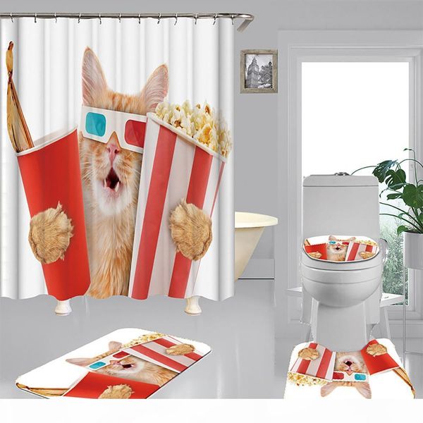 funny cat waterproof shower curtain 4 set piece carpet cover toilet cover bath mat pad home bathroom decoration 5 pattern yxlvnz
funny cat waterproof shower curtain 4 set piece carpet cover toilet cover bath mat pad home bathroom decoration 5 pattern yxlvnz