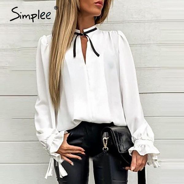 simplee solid casual women blouse shirt long sleeve white neck tie elegant office lady work wear party blouses
simplee solid casual women blouse shirt long sleeve white neck tie elegant office lady work wear party blouses
