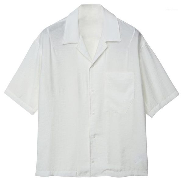 men's short sleeve shirt super loose drape oversize1, White;black
men's short sleeve shirt super loose drape oversize1, White;black