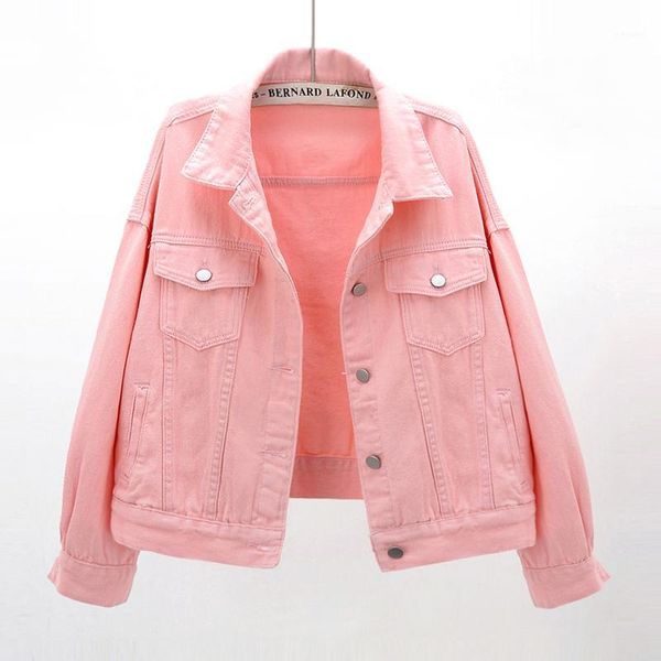 harajuku spring autumn big size loose denim jacket coat women korean style pink black yellow outwear fashion jeans jacket female1, Black;brown
harajuku spring autumn big size loose denim jacket coat women korean style pink black yellow outwear fashion jeans jacket female1, Black;brown