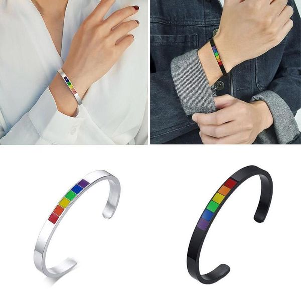 2021 new fashion bracelet rainbow love pride bracelet cuff enamel stainless bangle lesbian & steel gay q1f7, Black
2021 new fashion bracelet rainbow love pride bracelet cuff enamel stainless bangle lesbian & steel gay q1f7, Black