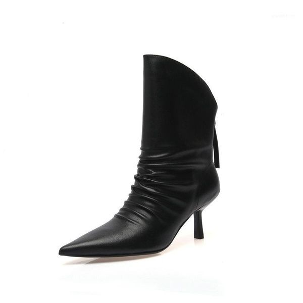 boots cow leather pleated high heels women ankle autumn winter warm shoes woman office lady elegant pointed toe pumps1, Black
boots cow leather pleated high heels women ankle autumn winter warm shoes woman office lady elegant pointed toe pumps1, Black