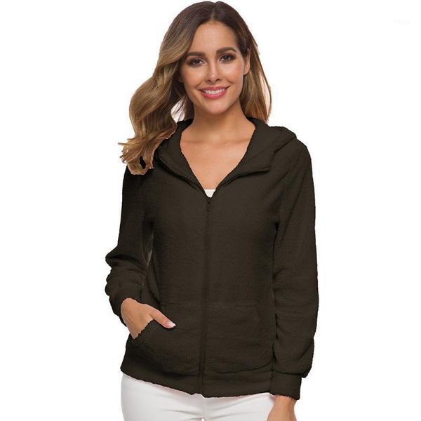 new autumn women warm long sleeve fleece jackets zip up outwear coats with pockets large size 2020 short coat1, Black;brown
new autumn women warm long sleeve fleece jackets zip up outwear coats with pockets large size 2020 short coat1, Black;brown