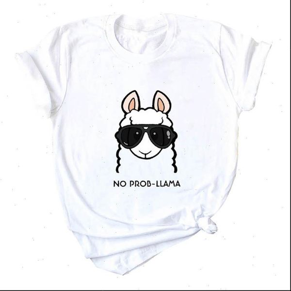 2021 summer t shirt women no prob llama t shirt cute cartoon print o neck short sleeve kawaii korean style tee, White
2021 summer t shirt women no prob llama t shirt cute cartoon print o neck short sleeve kawaii korean style tee, White