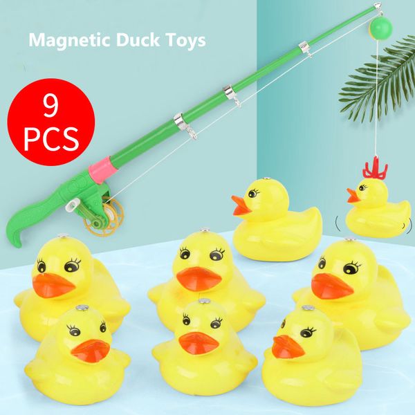 9pcs/set magnet fishing toys 8pcs yellow ducks with 1pcs fishing rod kids water play fishing game ducks toys for children 1018
9pcs/set magnet fishing toys 8pcs yellow ducks with 1pcs fishing rod kids water play fishing game ducks toys for children 1018