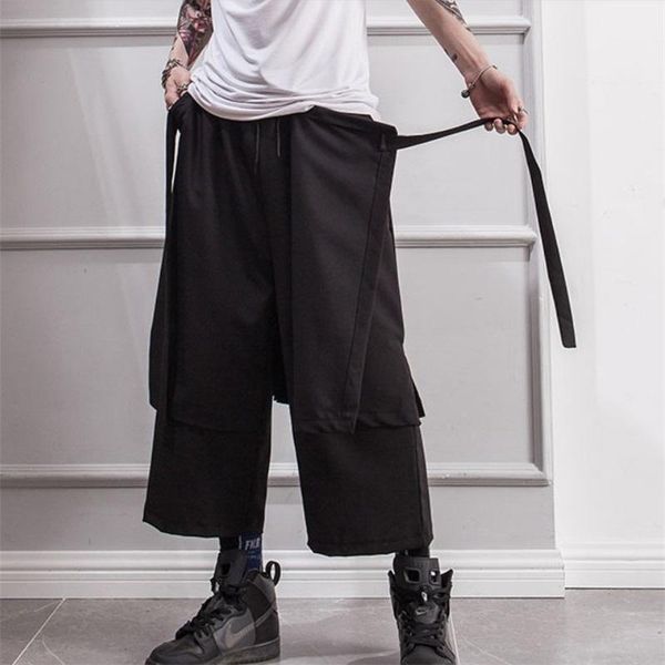 men's pants men's spring/summer slacks wide-leg nine-minute skirt fake two plus-size hip hop yamamoto style1, Black
men's pants men's spring/summer slacks wide-leg nine-minute skirt fake two plus-size hip hop yamamoto style1, Black