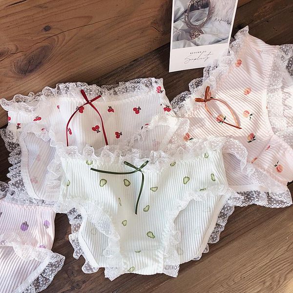 lovely fruit printed lace rib cotton low waisted briefs for girls panties tangas mujer lingerie lenceria para mujer, Black;pink
lovely fruit printed lace rib cotton low waisted briefs for girls panties tangas mujer lingerie lenceria para mujer, Black;pink