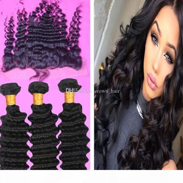 new arrival ear to ear lace frontals with 3pcs deep wave hair bundles part virgin human hair lace frontal with hair weaves, Black
new arrival ear to ear lace frontals with 3pcs deep wave hair bundles part virgin human hair lace frontal with hair weaves, Black