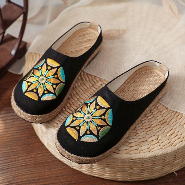 designer shoes thai totem embroidered women black linen cotton slippers ladies flat slides summer canvas sandal shoes
designer shoes thai totem embroidered women black linen cotton slippers ladies flat slides summer canvas sandal shoes