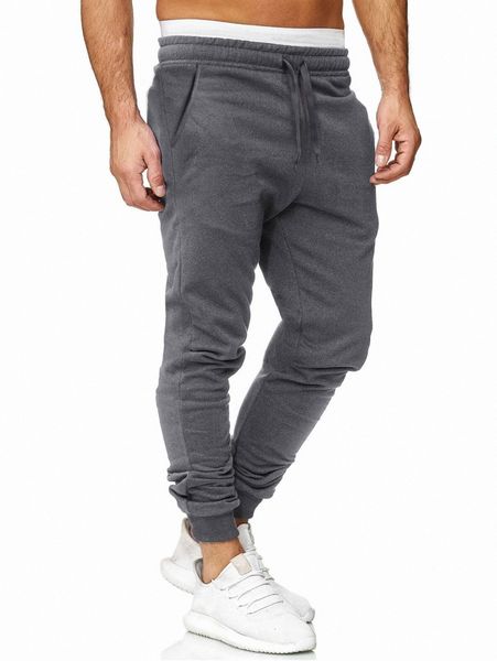 men solid drawstring waist sweatpants e0xm#, Black 
men solid drawstring waist sweatpants e0xm#, Black