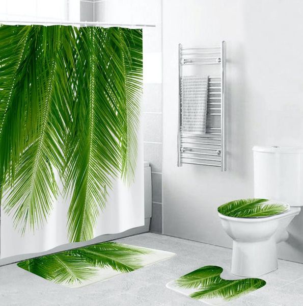 bath accessory set green tropical plants leaves rug bathroom shower curtain soft 4 pcs mat toilet cover waterproof
bath accessory set green tropical plants leaves rug bathroom shower curtain soft 4 pcs mat toilet cover waterproof