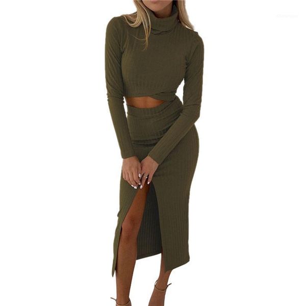 xingqing women outfits solid color long sleeve high collar crop + high waist skirt set two piece skirt sets clothing1, Gray
xingqing women outfits solid color long sleeve high collar crop + high waist skirt set two piece skirt sets clothing1, Gray