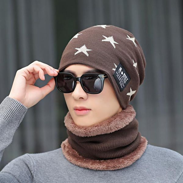 autumn winter warm knitted hats men's thicken knit hat elasticity pentagram star hats bib scarf plus velvet ski beanies for men wmtwoy, Black;white
autumn winter warm knitted hats men's thicken knit hat elasticity pentagram star hats bib scarf plus velvet ski beanies for men wmtwoy, Black;white