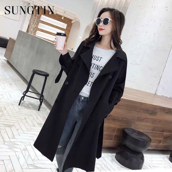 sungtin new fashion women long trench with belt lady office coat black chic double breasted trench casual spring autumn outwear, Tan;black
sungtin new fashion women long trench with belt lady office coat black chic double breasted trench casual spring autumn outwear, Tan;black