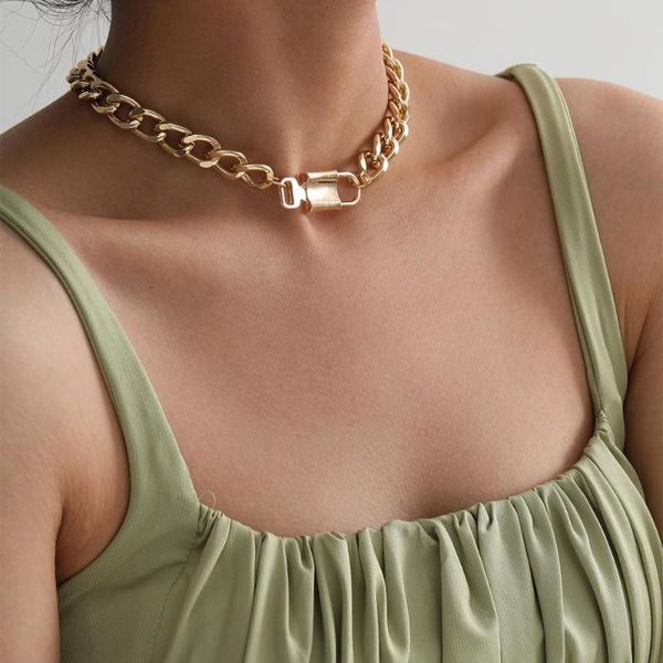 purui steampunk lock key necklace for women gold color cuban chain chunky choker men necklace hip-hop rock collar jewelry charm, Silver
purui steampunk lock key necklace for women gold color cuban chain chunky choker men necklace hip-hop rock collar jewelry charm, Silver