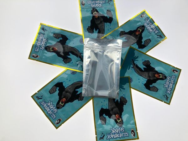 Up 3.5-7g Bakery Mylar Resealable Bags Proof Empty Jokes Shark Bag Shark Local Bags Smell-proof Silverback Smell Wmtojx Jjxh