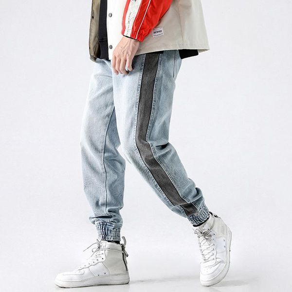 ameircan streetwear fashion men jeans harem trousers black stripe spliced pencil pants japanese style hip hop joggers jeans men1, Blue
ameircan streetwear fashion men jeans harem trousers black stripe spliced pencil pants japanese style hip hop joggers jeans men1, Blue