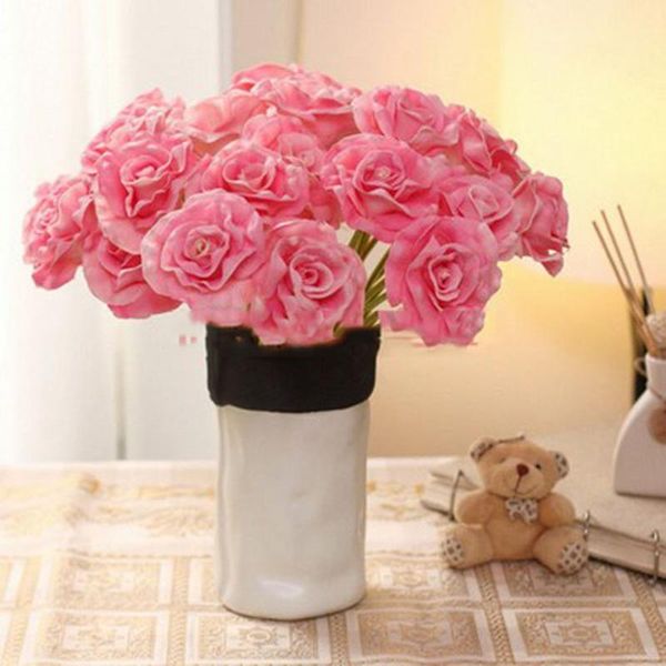 5 head silk flower rose bouquet artificial flowers fake leaf wedding home party decoration
5 head silk flower rose bouquet artificial flowers fake leaf wedding home party decoration