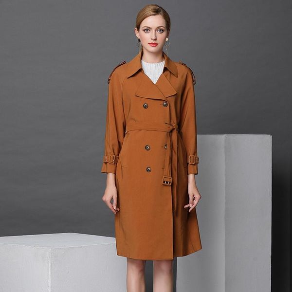 women's trench coats 2021 spring autumn classic long coat fashion double breasted belt windbreaker female casual business outerwear m35, Tan;black
women's trench coats 2021 spring autumn classic long coat fashion double breasted belt windbreaker female casual business outerwear m35, Tan;black