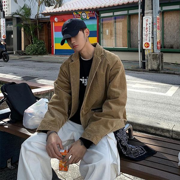 men's jackets 2021 spring and autumn japanese retro original corduroy material bf wind jacket fashion casual solid color loose t coat, Black;brown
men's jackets 2021 spring and autumn japanese retro original corduroy material bf wind jacket fashion casual solid color loose t coat, Black;brown