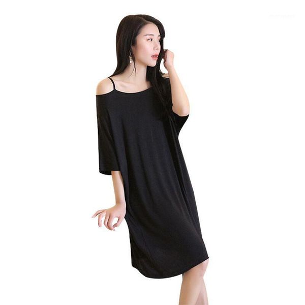 women's sleepwear 2021 summer loose plus size nightdress women soft modal elastic sling nightgown casual girls home night dresses cloth, Black;red
women's sleepwear 2021 summer loose plus size nightdress women soft modal elastic sling nightgown casual girls home night dresses cloth, Black;red