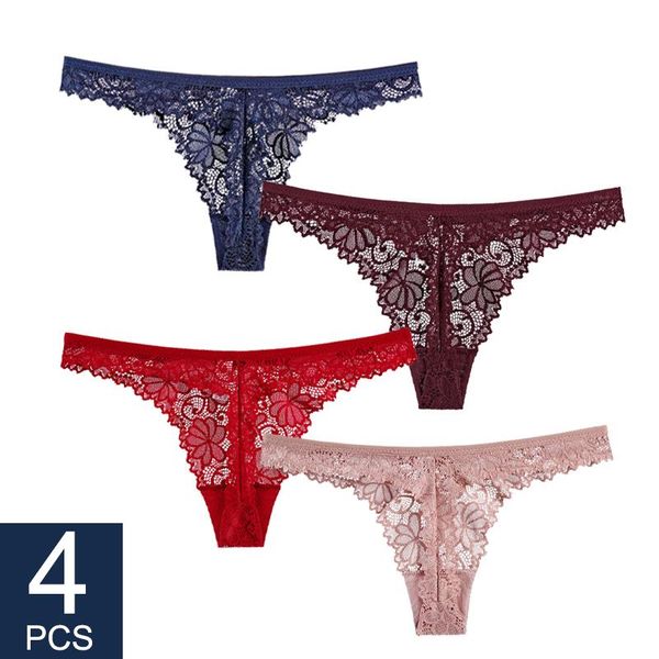 women's panties 4pcs lace women thong breathable low waist cotton fashion hollow out underwear underpants lingerie, Black;pink
women's panties 4pcs lace women thong breathable low waist cotton fashion hollow out underwear underpants lingerie, Black;pink