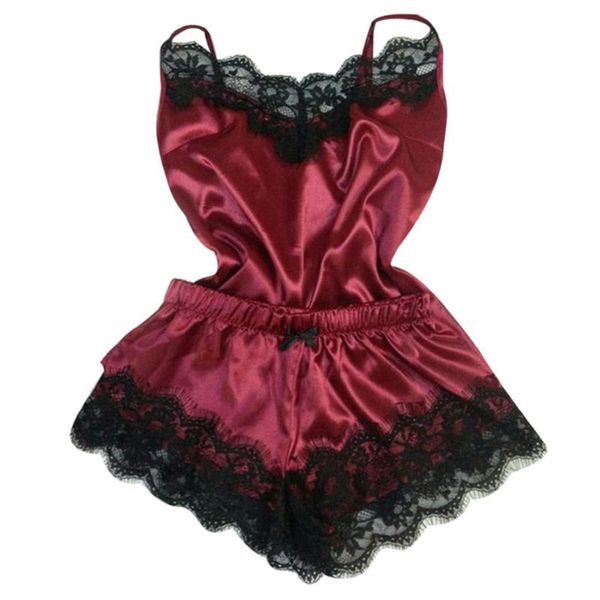 womens imitated faux silk pajamas set deep v-neck solid color camisole sleepwear eyelash floral lace trim wide leg shorts, Black;white
womens imitated faux silk pajamas set deep v-neck solid color camisole sleepwear eyelash floral lace trim wide leg shorts, Black;white