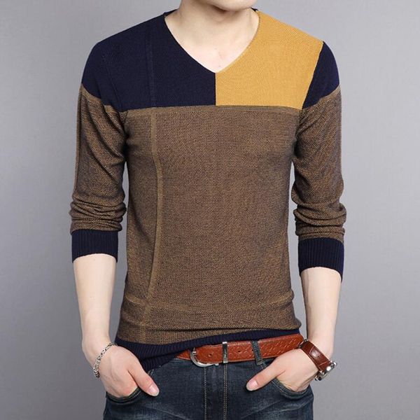 2020 men autumn sweater long sleeve sweater male color match casual splicing design slim sweaters w1135, White;black
2020 men autumn sweater long sleeve sweater male color match casual splicing design slim sweaters w1135, White;black