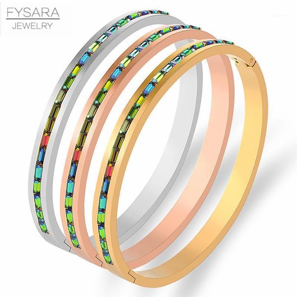 fysara colorful crystals row bangle trendy bracelets gold color stainless steel bangles women brand jewelry christmas gift1, Black
fysara colorful crystals row bangle trendy bracelets gold color stainless steel bangles women brand jewelry christmas gift1, Black