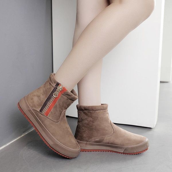 new women winter boots side zipper short snow boots female warm shoes flat heel fur inside suede leather zapatos de mujer 35-40#, Black
new women winter boots side zipper short snow boots female warm shoes flat heel fur inside suede leather zapatos de mujer 35-40#, Black