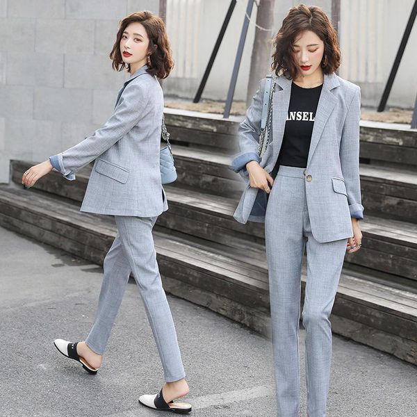 women's two piece pants summer street suit business female women elegant korean casual blazer church tuxedo conjuntos womens clothing e, White
women's two piece pants summer street suit business female women elegant korean casual blazer church tuxedo conjuntos womens clothing e, White